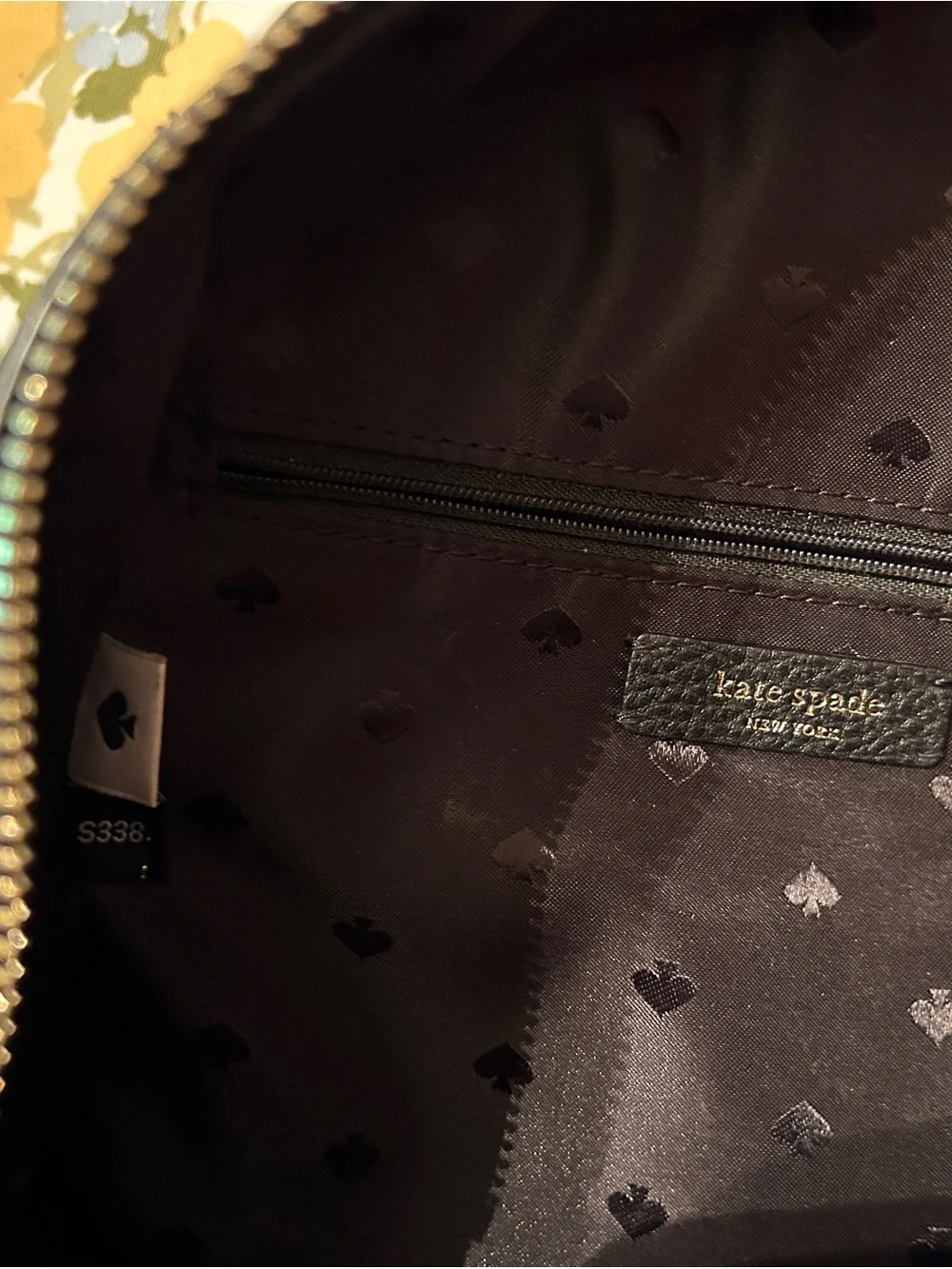 kate spade Black Pebbled Leather Mini Backpack with Gold Hardware